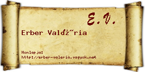 Erber Valéria névjegykártya